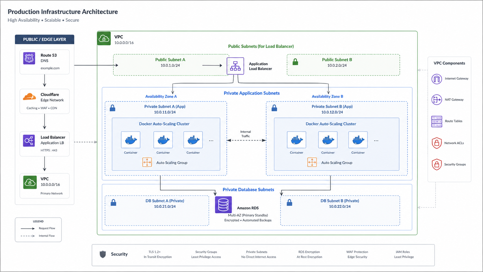 AWS Production Infrastructure Architecture VPC Diagram